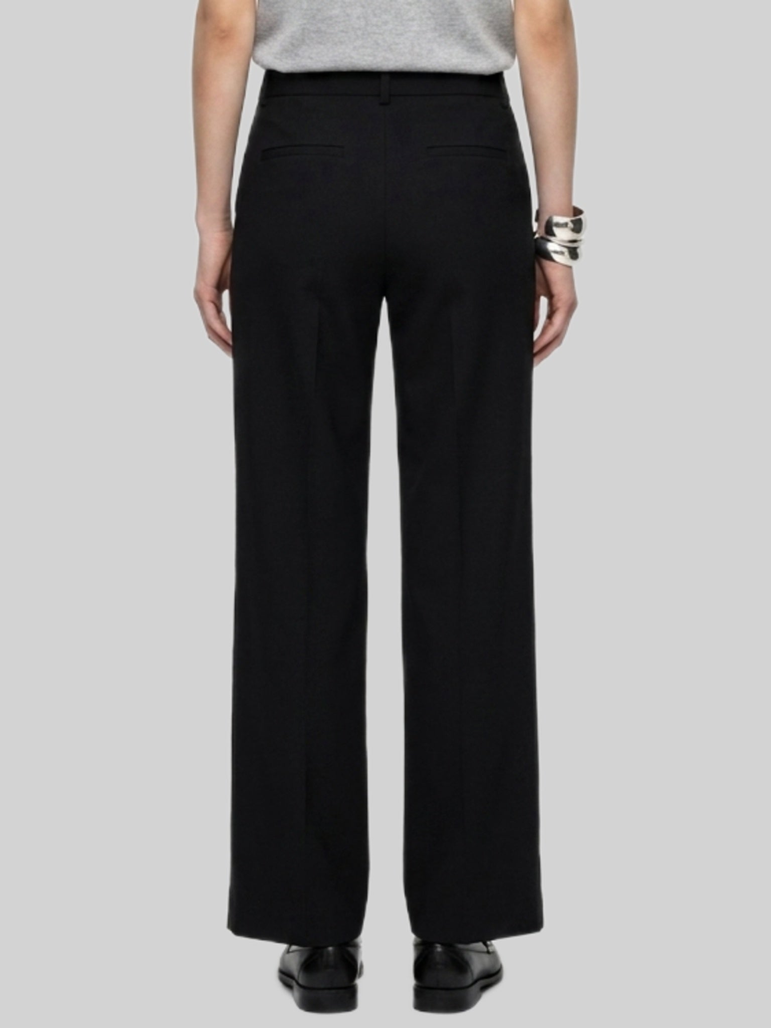 elastic-waist satin trousers