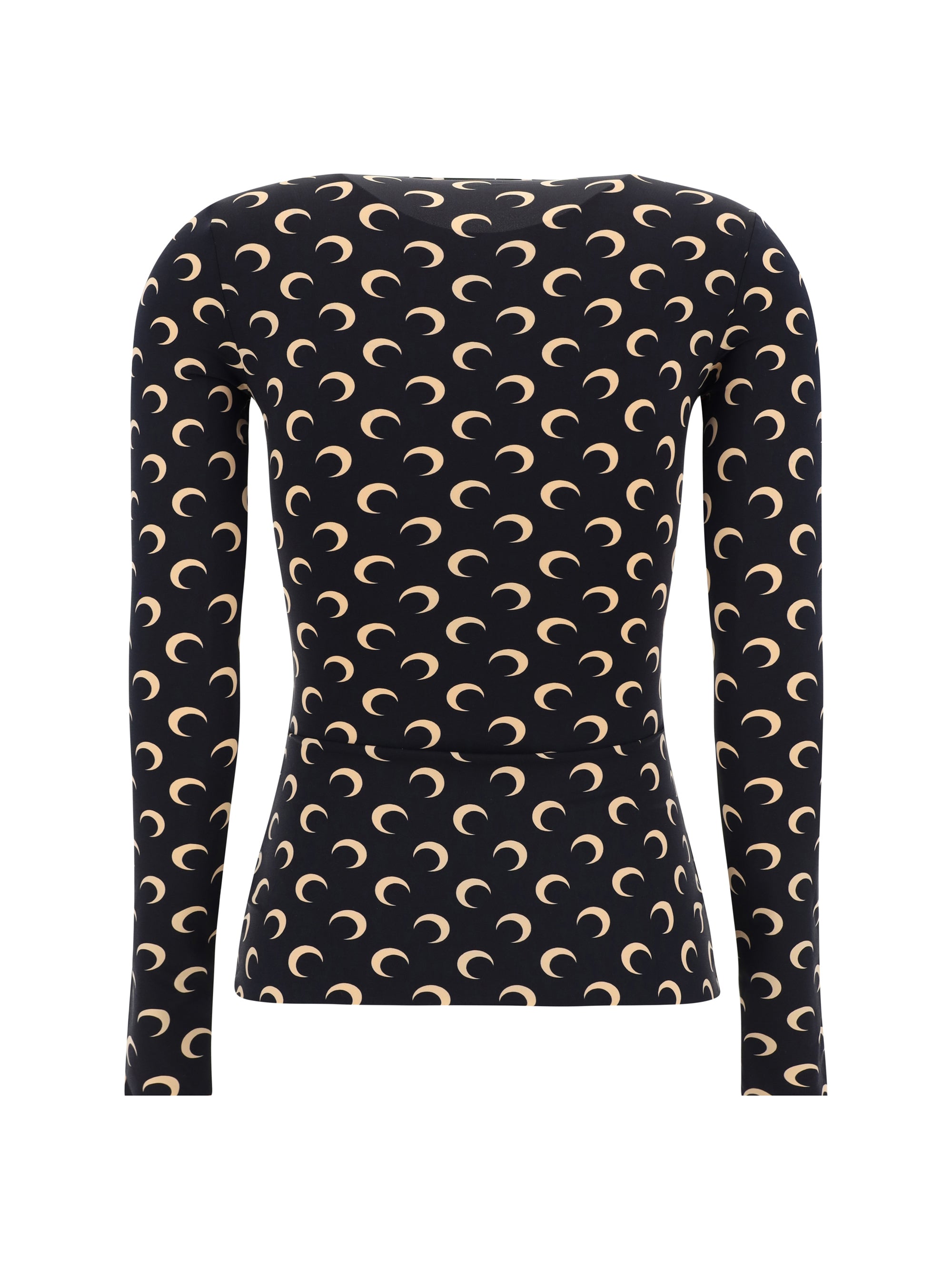 long-sleeve top with iconic all-over contrasting moon logo print