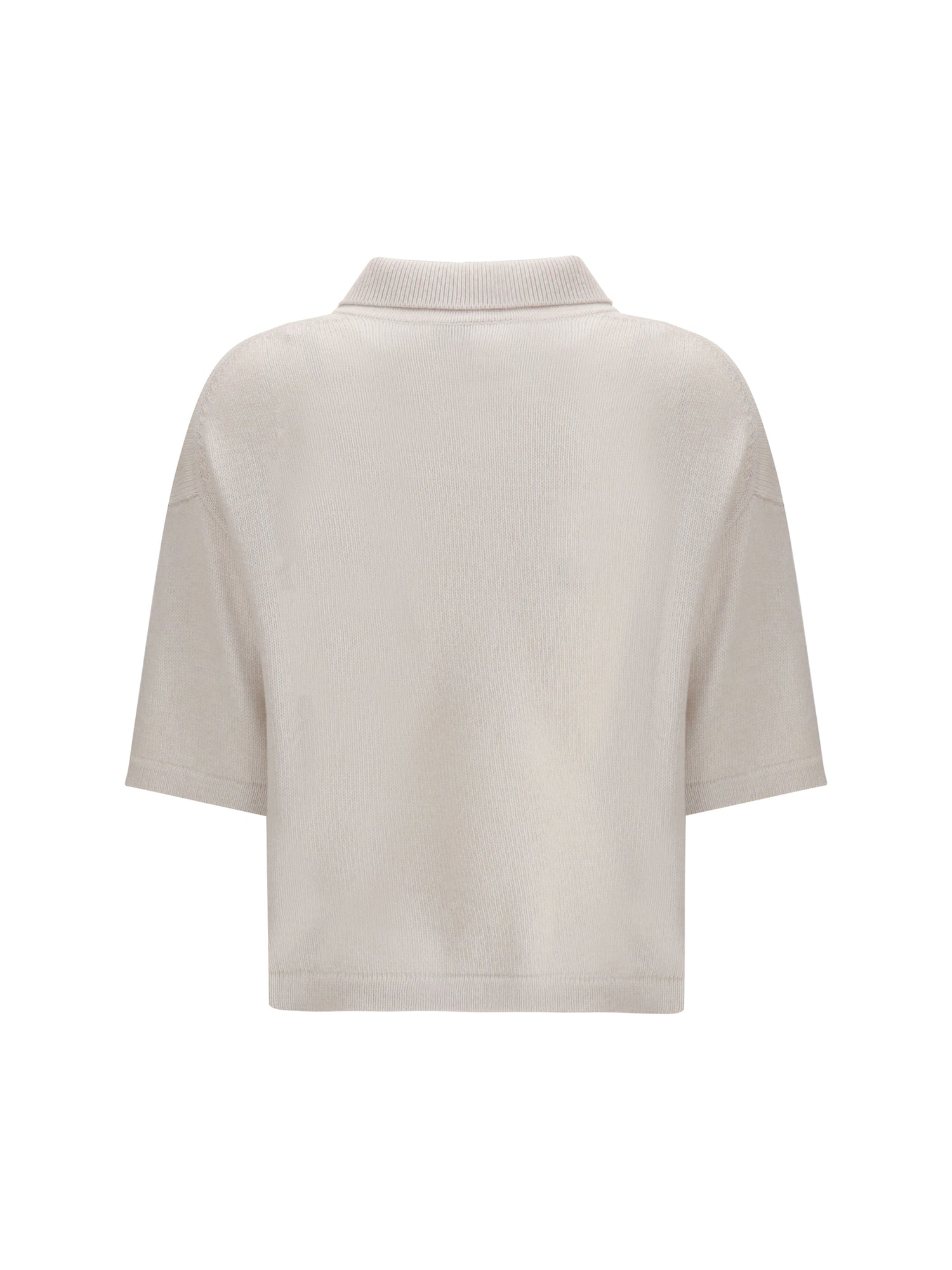 ALLUDE M short-sleeve polo neck sweater 