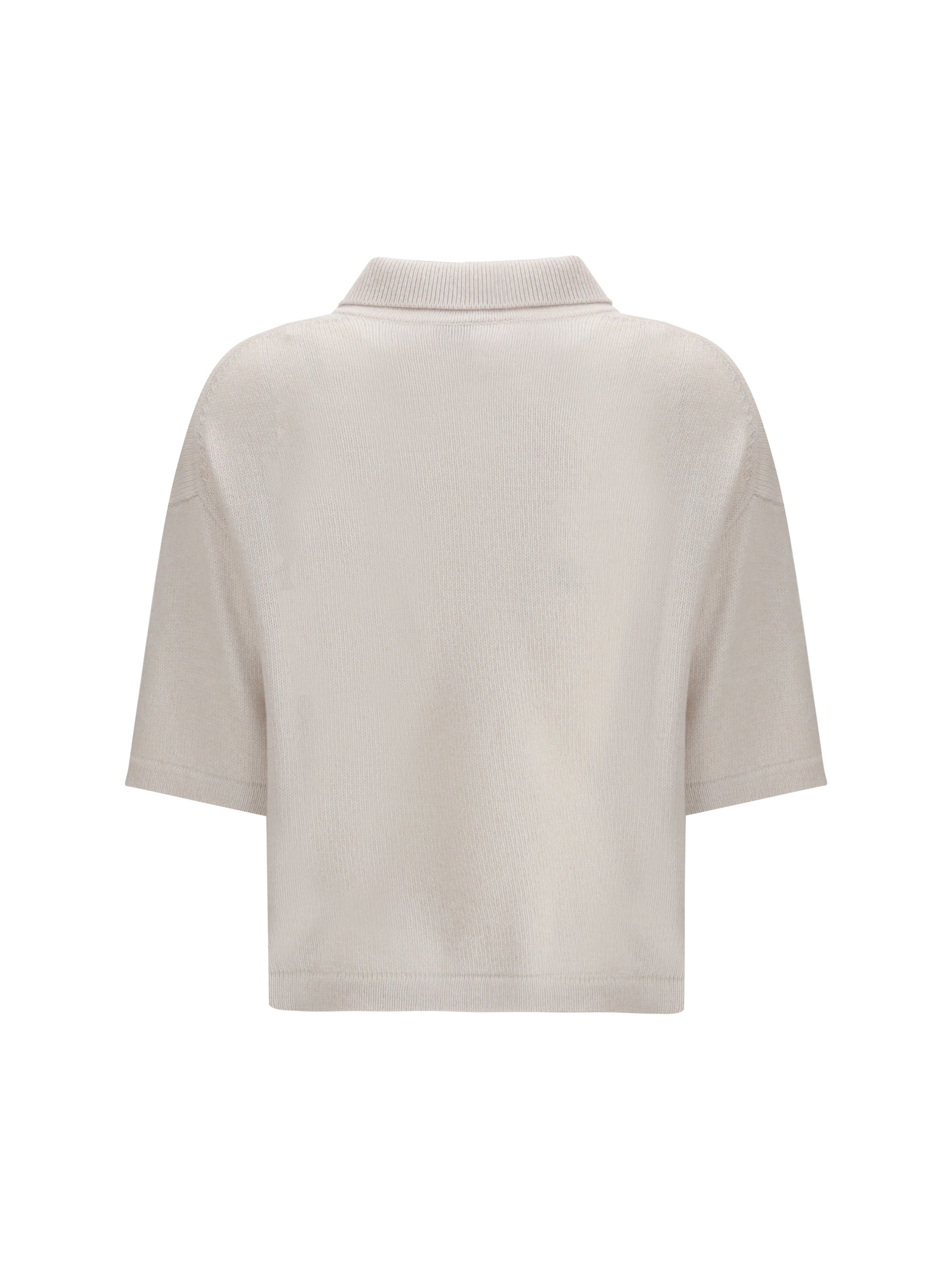 ALLUDE M short-sleeve polo neck sweater 