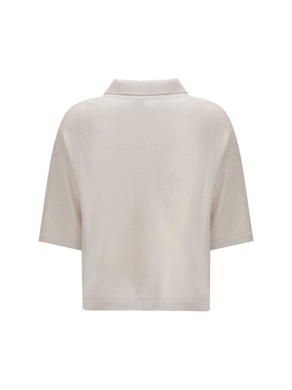 ALLUDE M short-sleeve polo neck sweater 