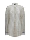 lace shirt with floral embroidery