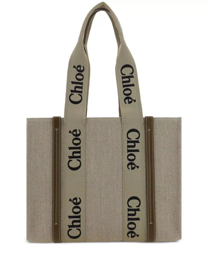 Chloé Woody Linen Tote Bag