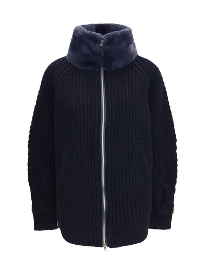 high-neck fur jacket