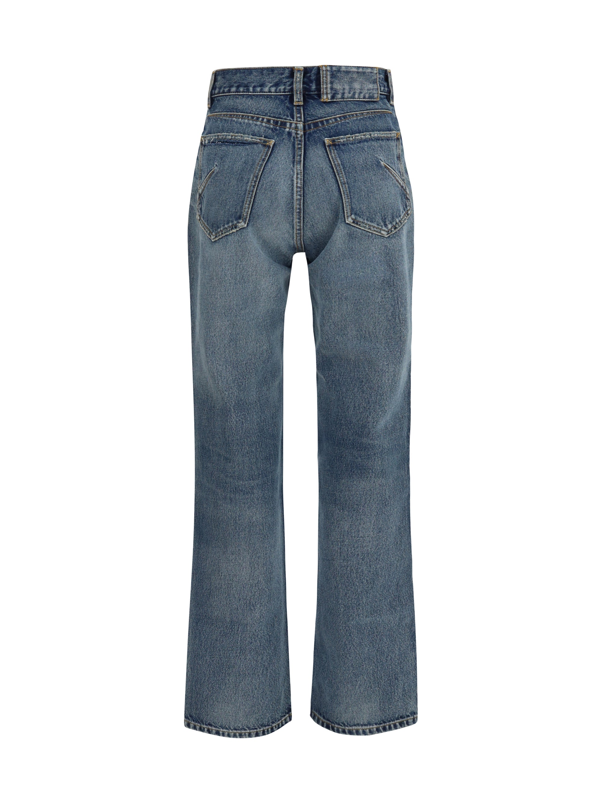 straight-leg denim jeans