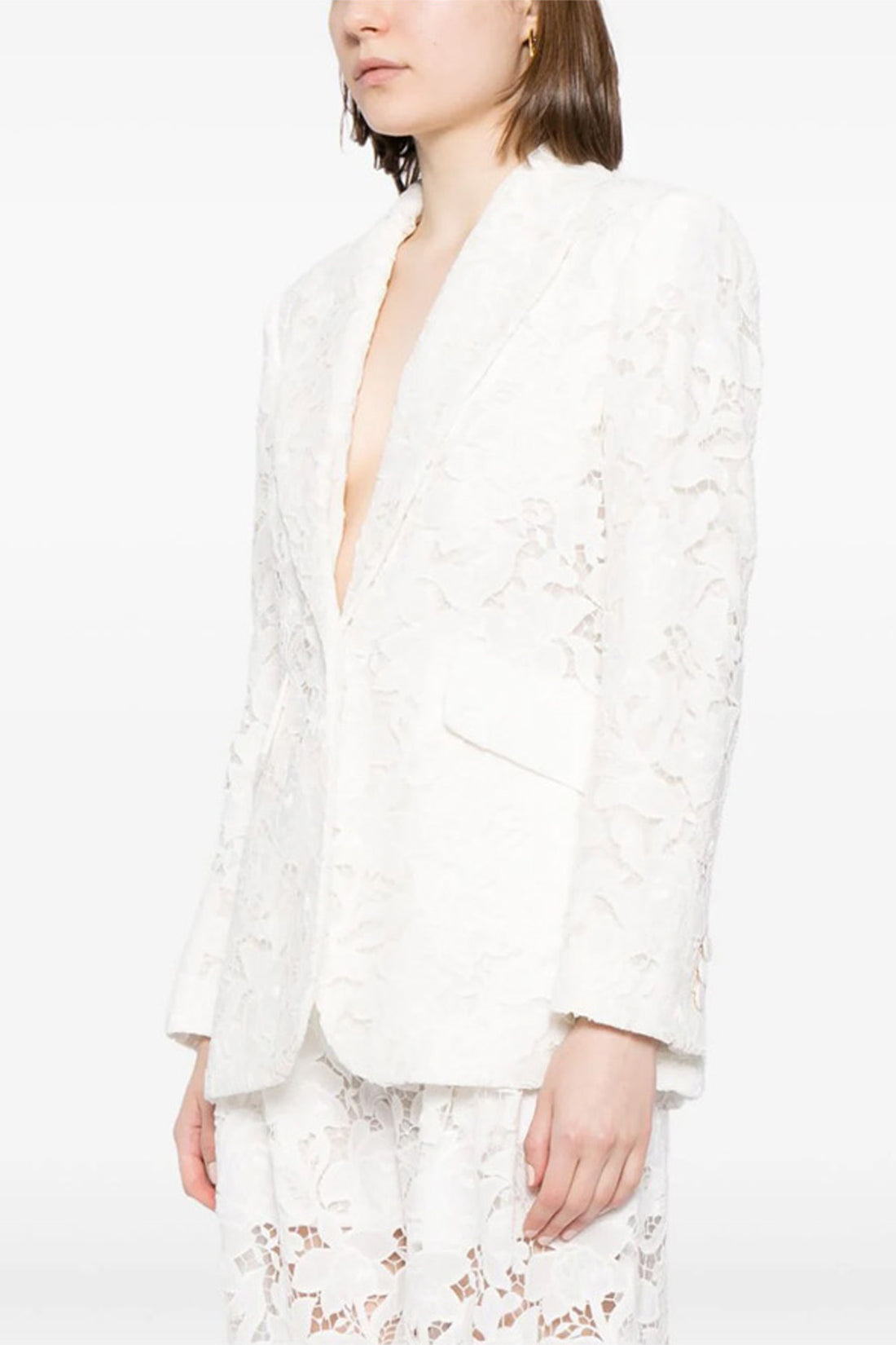 ZIMMERMANN 2 natura lace lace lined blazer