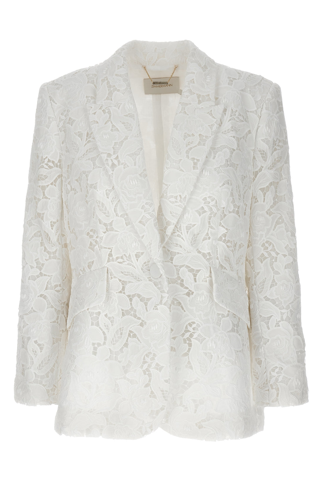 ZIMMERMANN 2 natura lace lace lined blazer