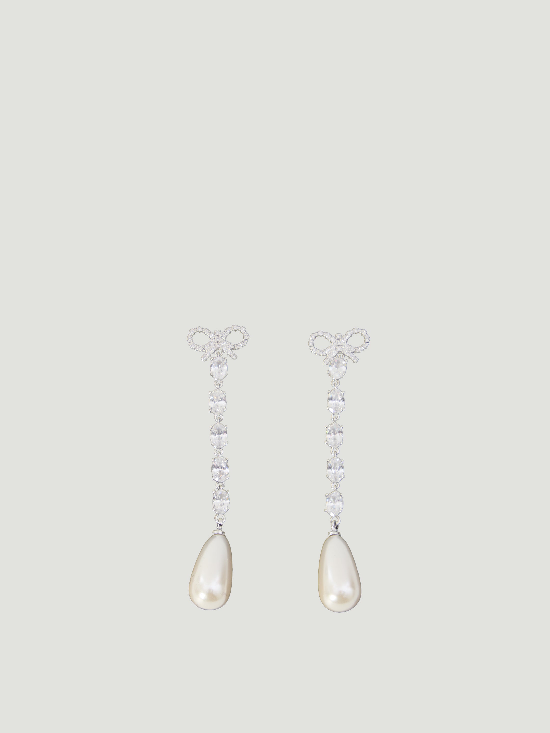 SELF PORTRAIT OS bow pearl droplet earrings