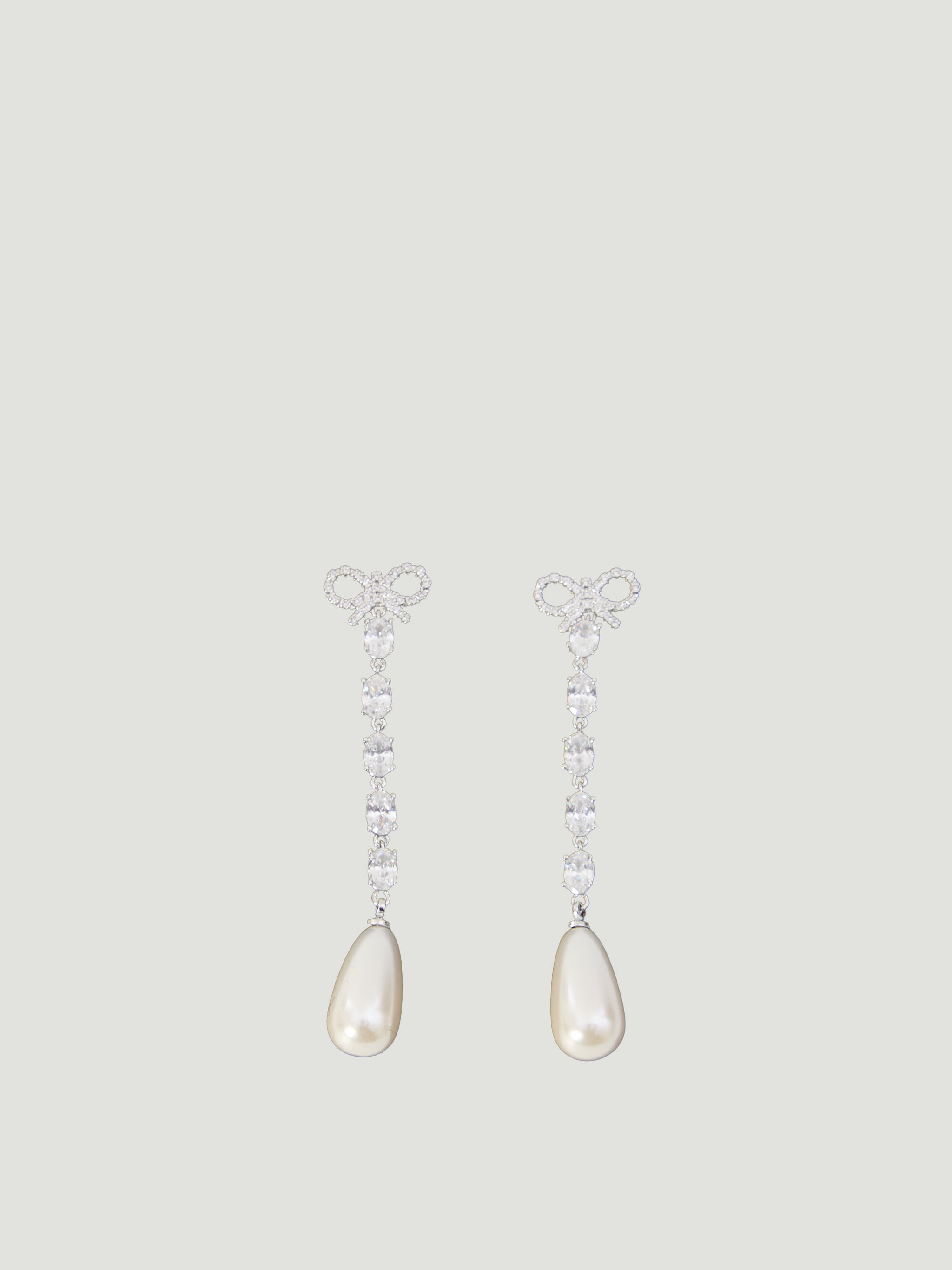 bow pearl droplet earrings