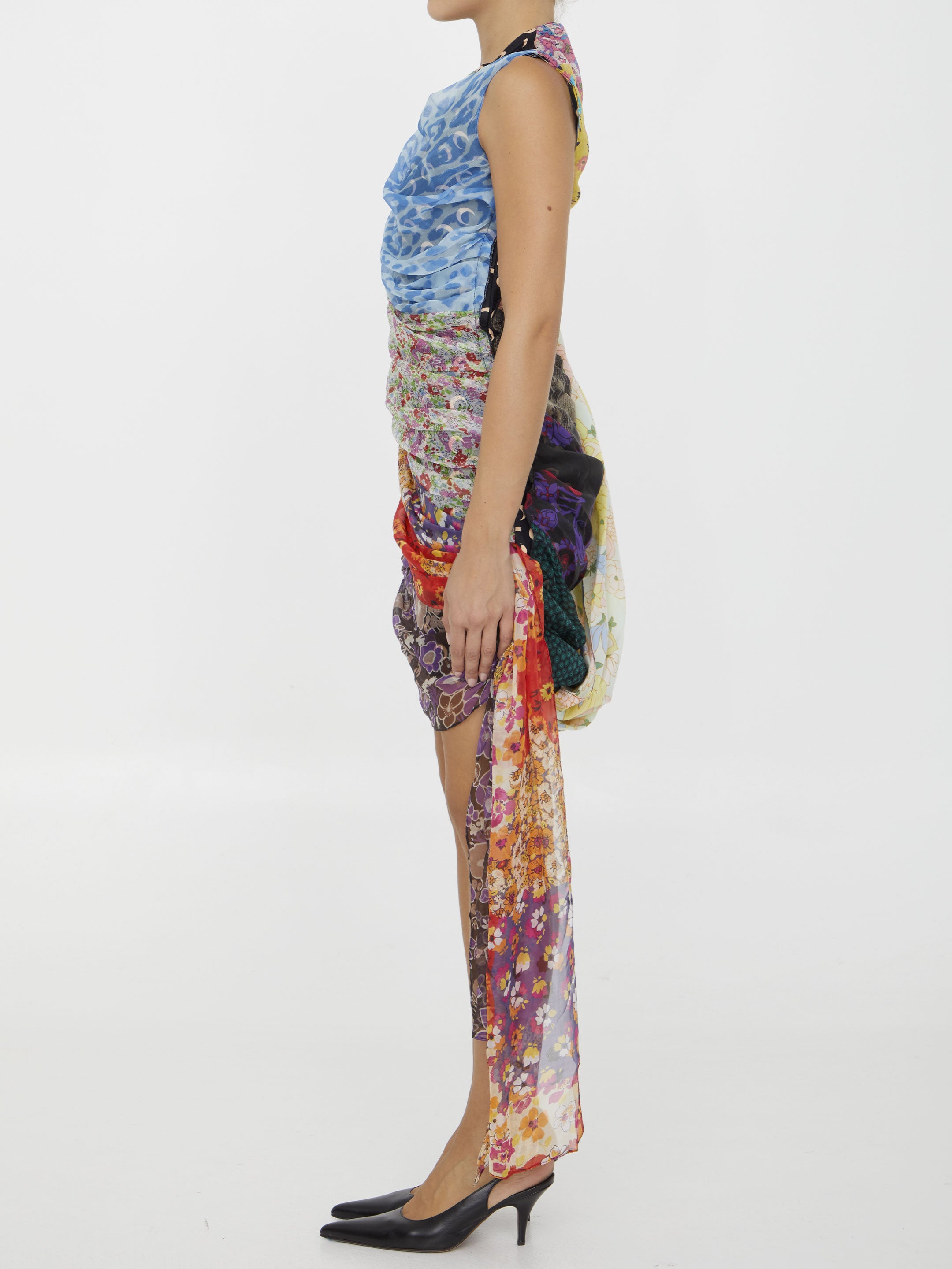 MARINE SERRE 38 regenerated scarves dress