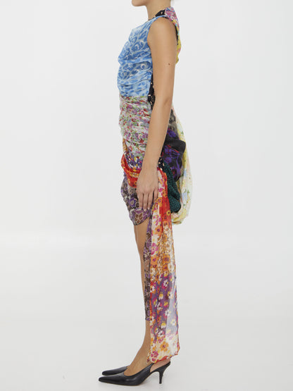 MARINE SERRE 38 regenerated scarves dress