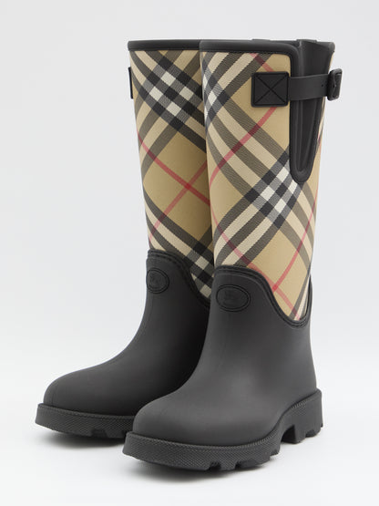 BURBERRY 36 check rainboots 