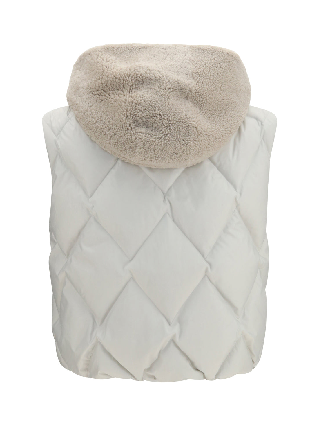 BRUNELLO CUCINELLI 38 padded vest with shearling hood
