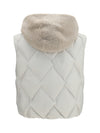 padded vest with shearling hood