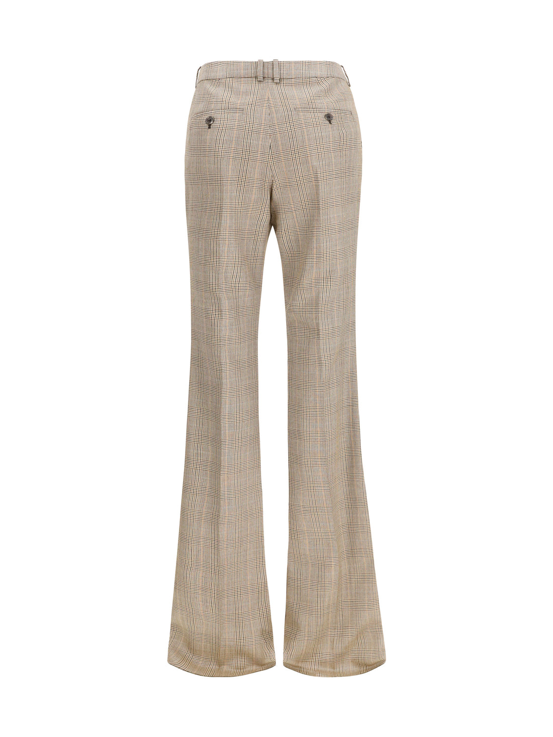 SAINT LAURENT 38 prince of wales houndstooth wool flared pants