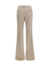 prince of wales houndstooth wool flared pants
