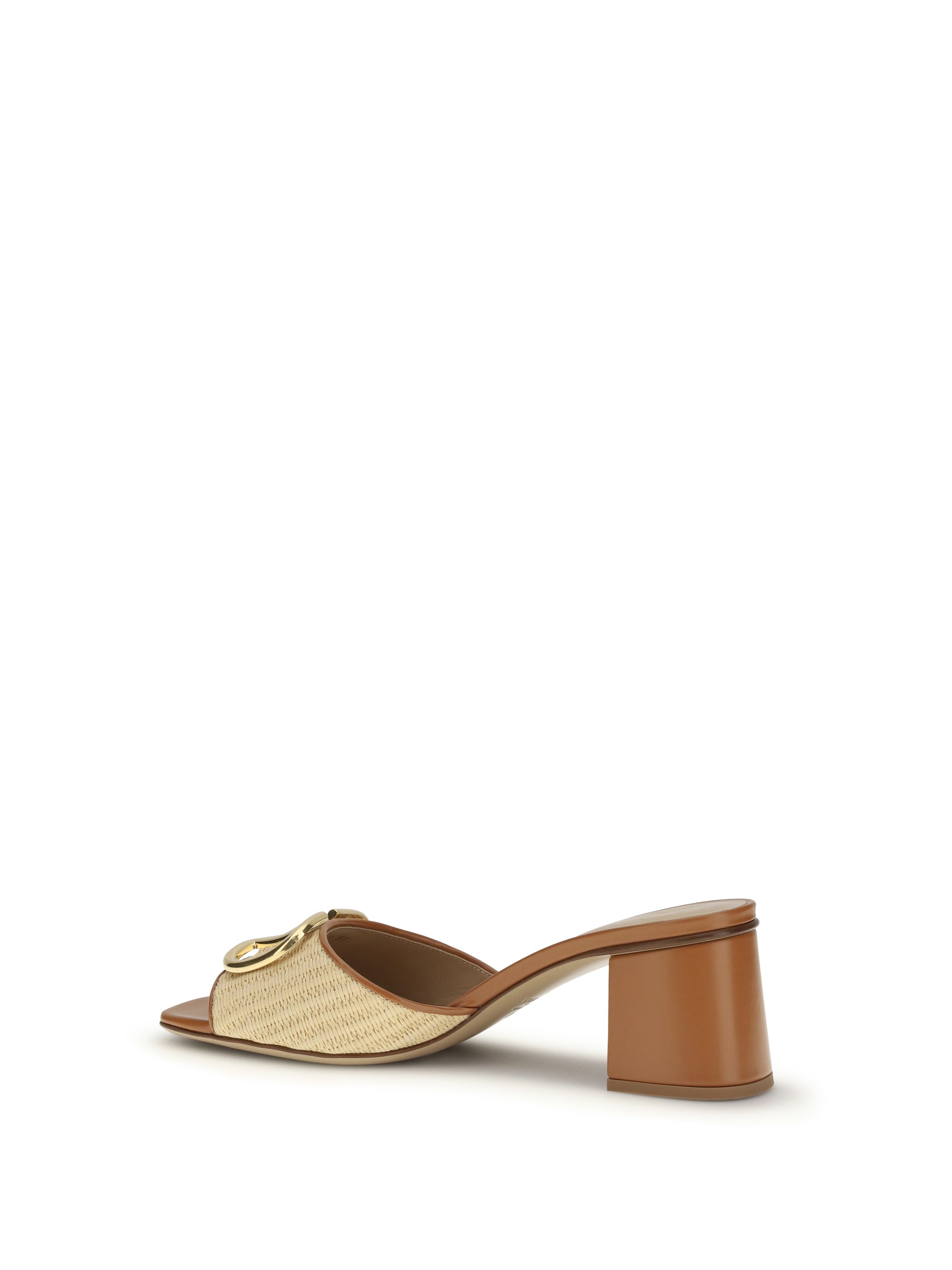 VALENTINO GARAVANI 36 vlogo signature raffia slide sandals