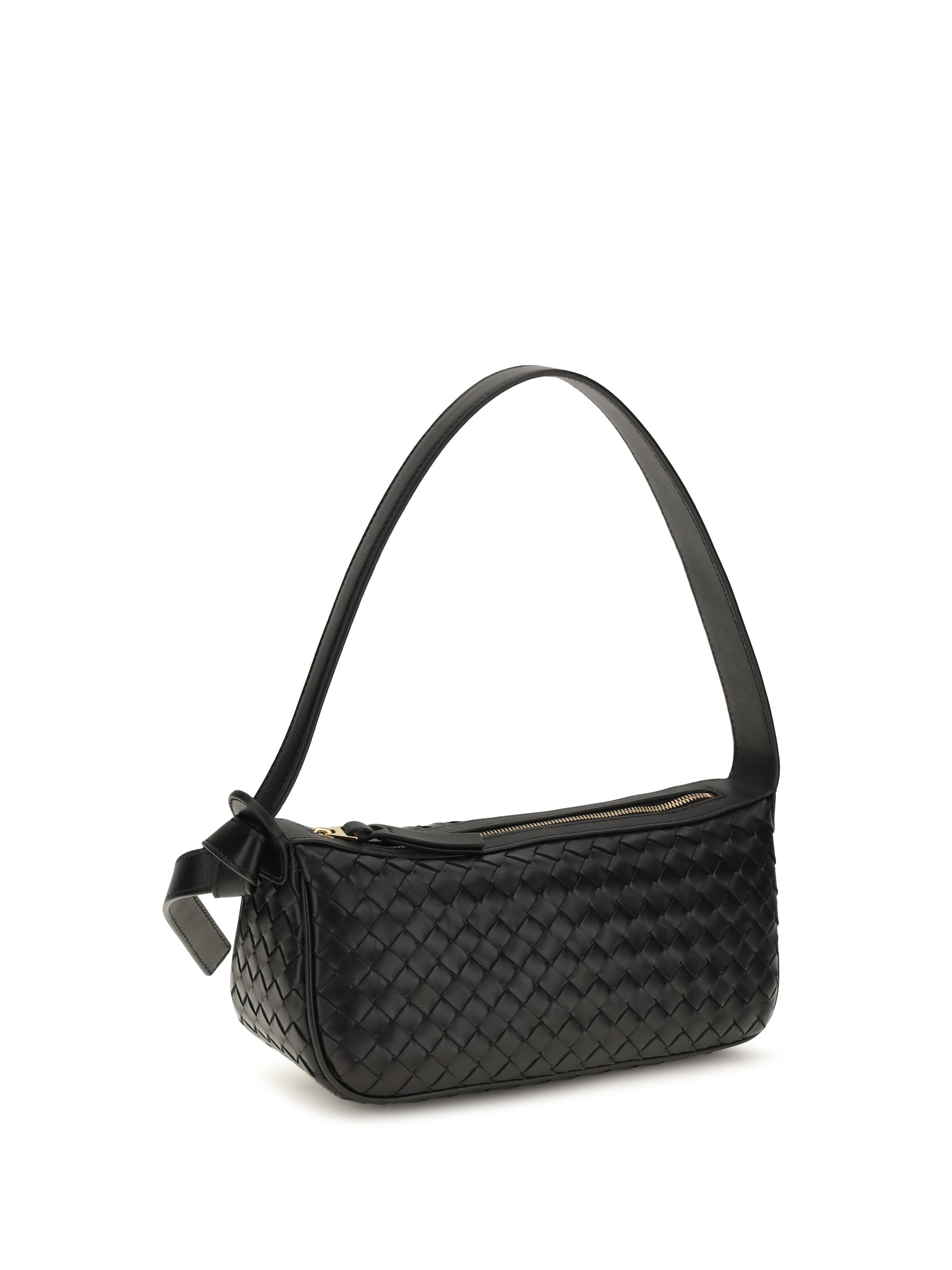 intrecciato leather shoulder bag