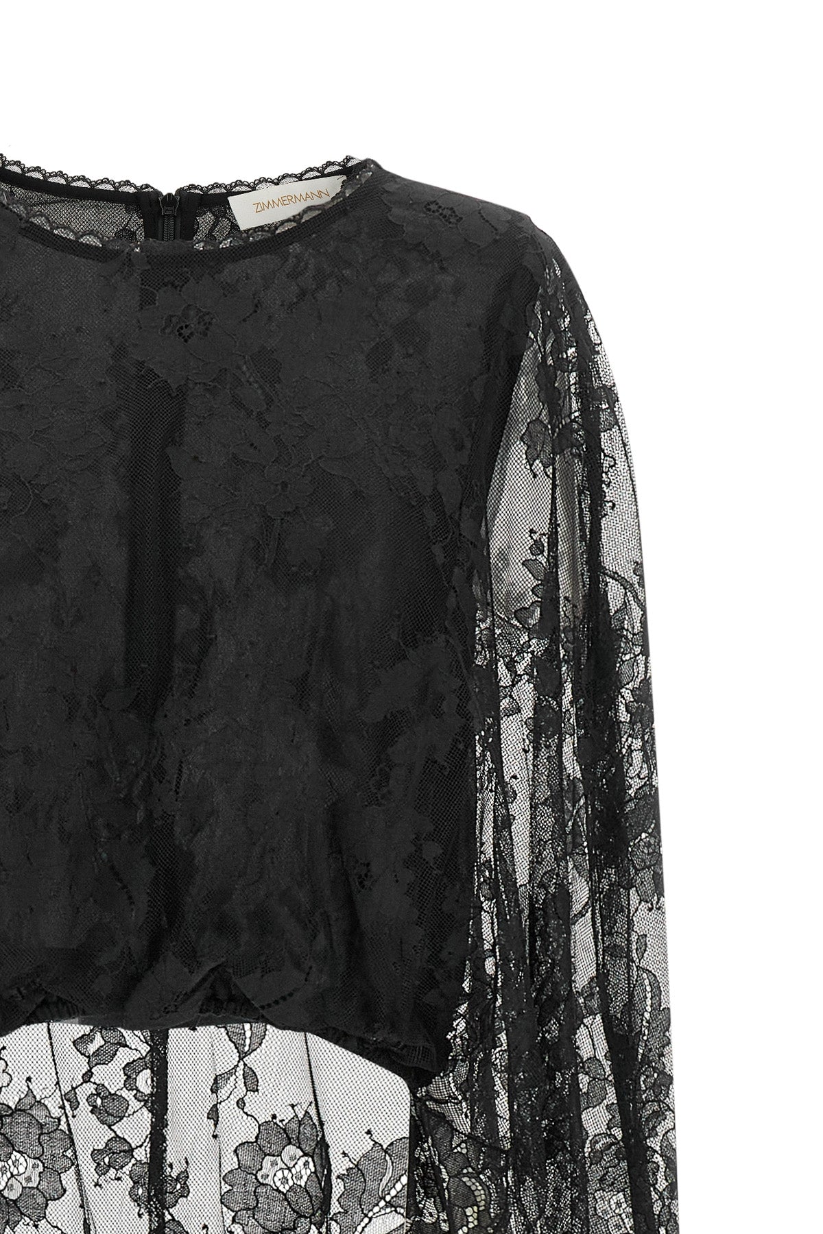 the zimmermann valiant lace caped top explores a sophisticated play of proportio