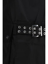 GANNI 36 duchesse nylon belted mini dress