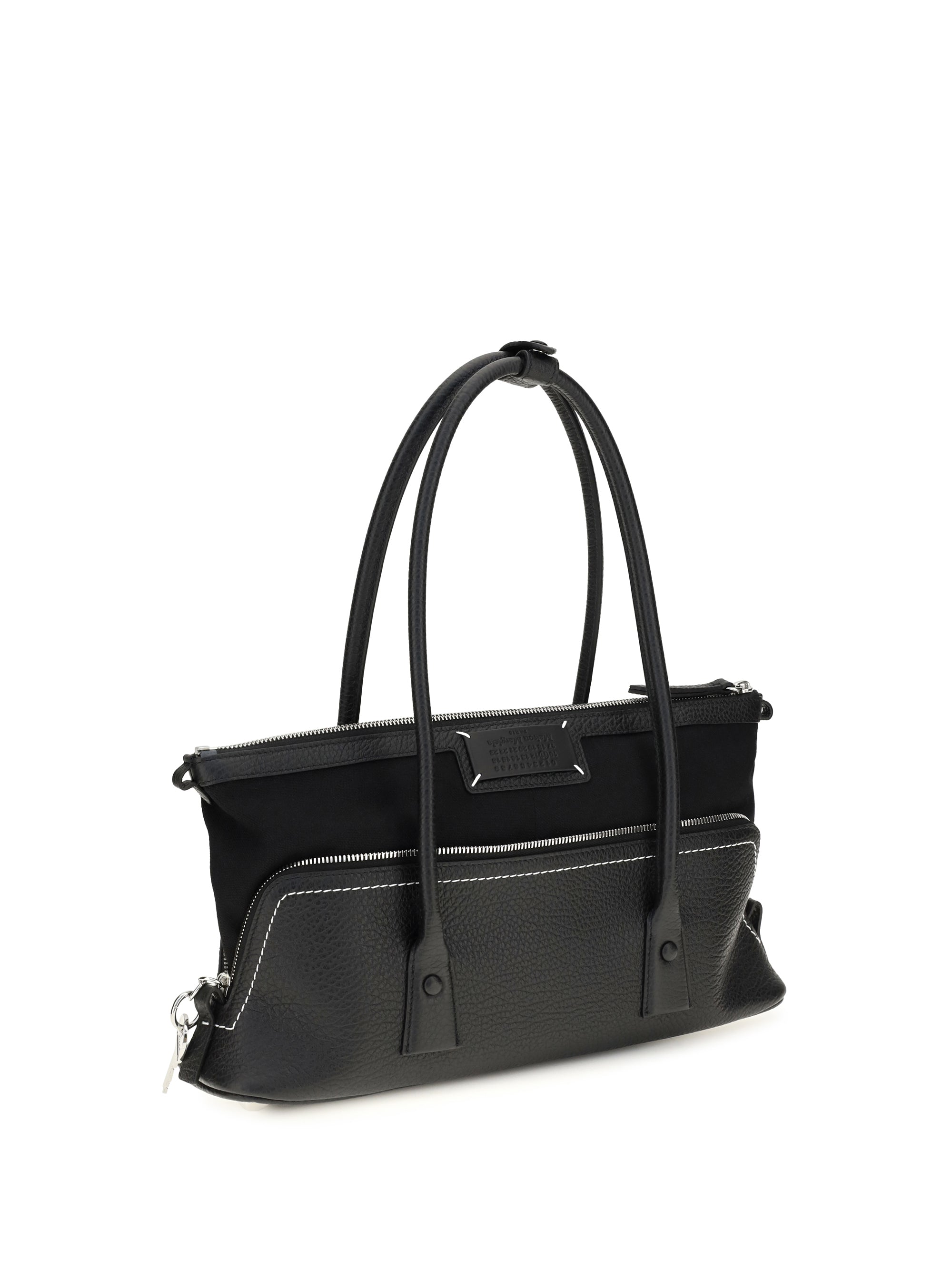 5ac shoulder bag in leather with logo