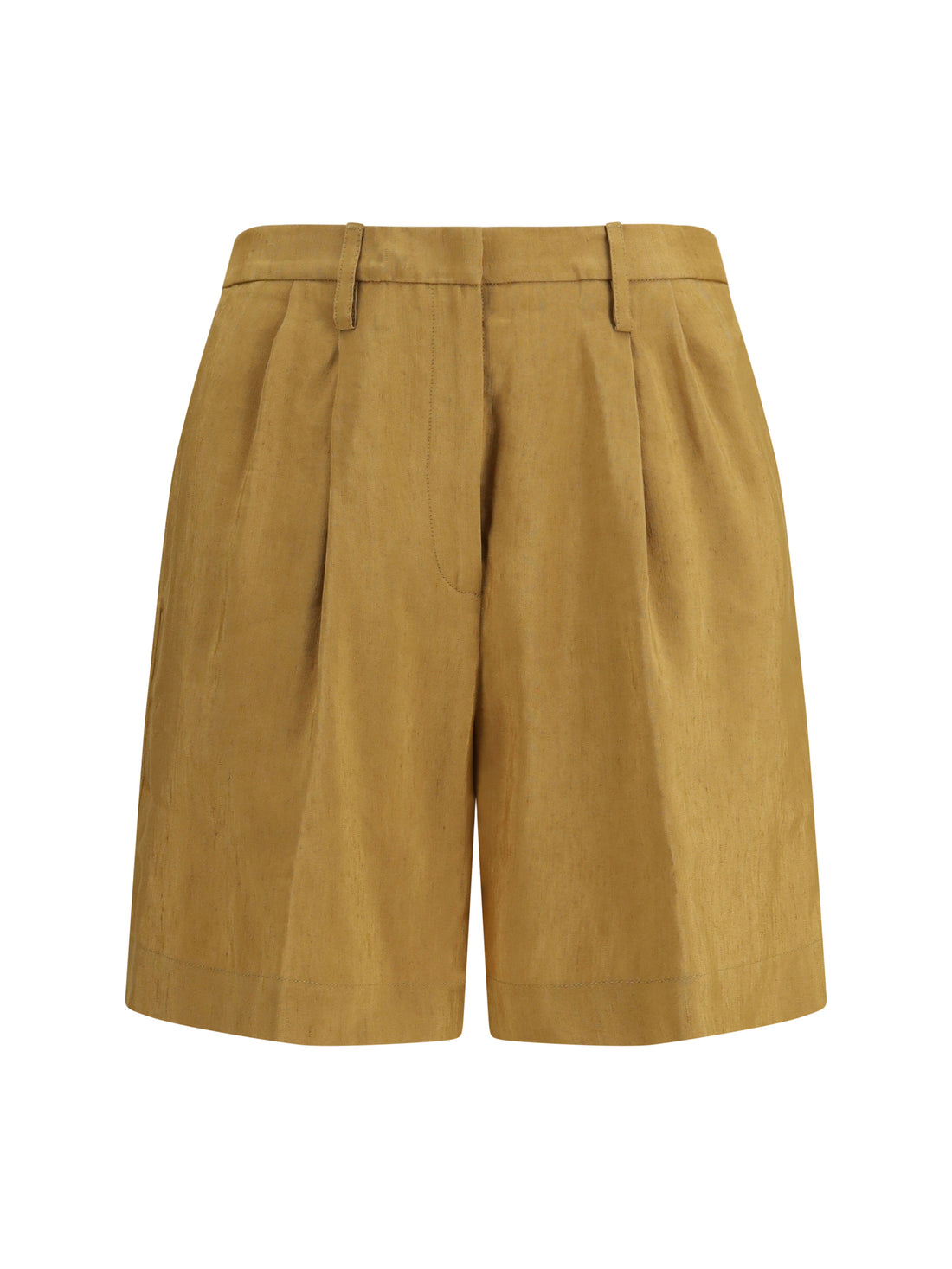 FORTE_FORTE 0 slubbed linen and viscose bermuda shorts with hook and zip closure