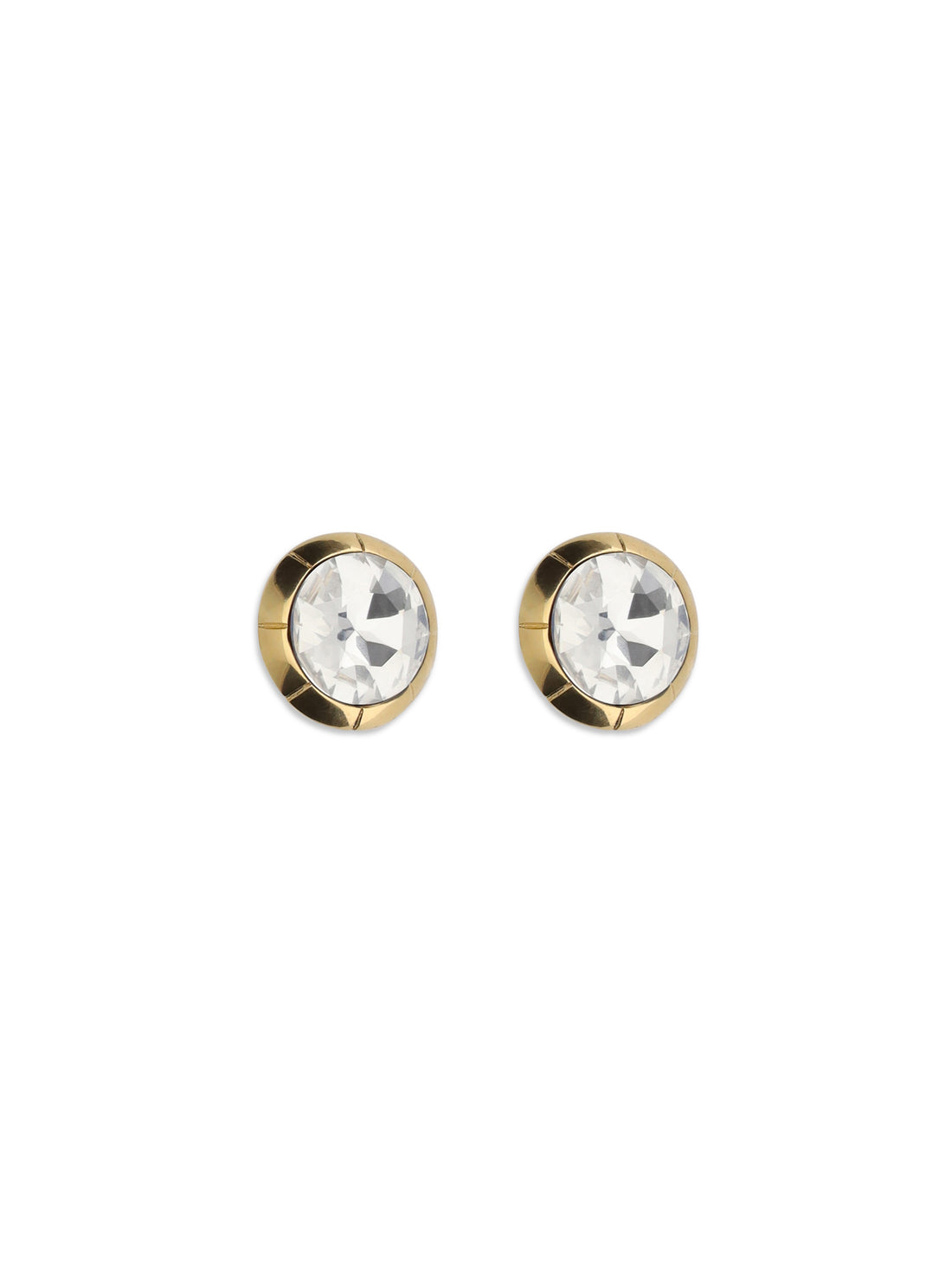 ALESSANDRA RICH OS round crystal clip-on earrings
