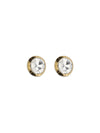 round crystal clip-on earrings