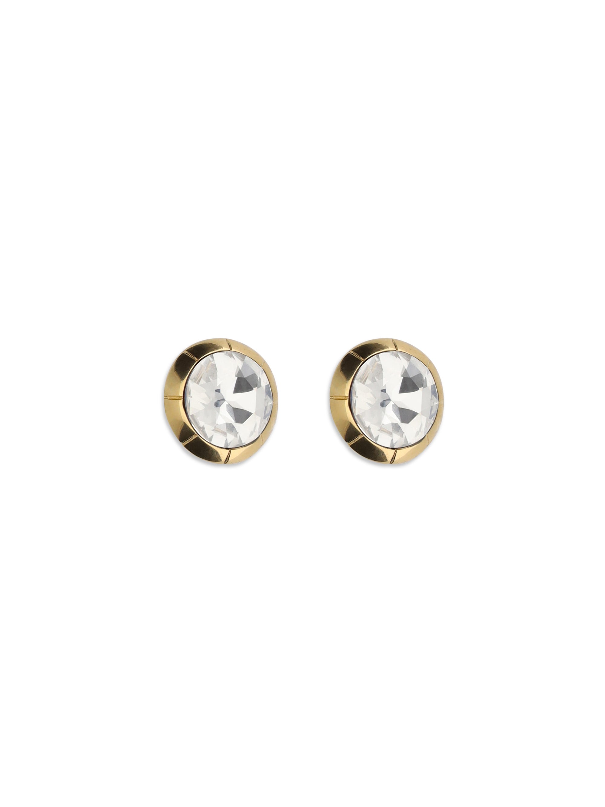 round crystal clip-on earrings