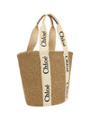 woody raffia tote bag