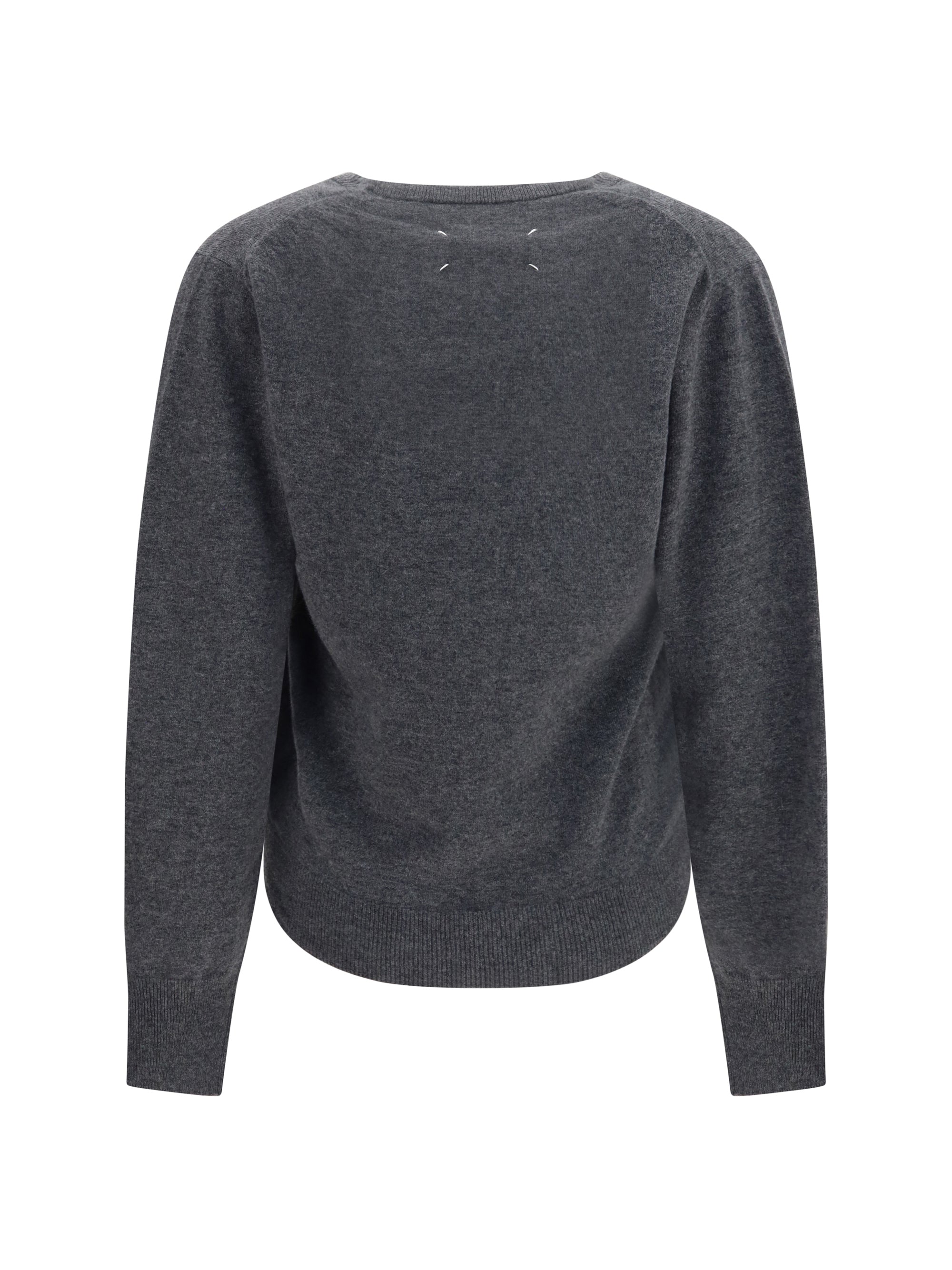 wool sweater with gathered neckline