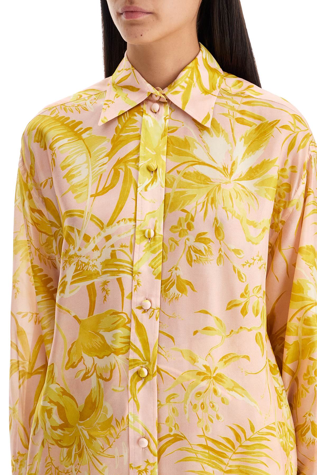 silk floral print shirt