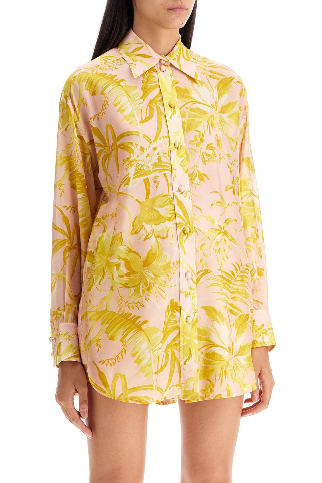 silk floral print shirt