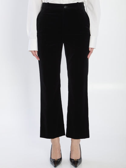SAINT LAURENT 40 velvet trousers