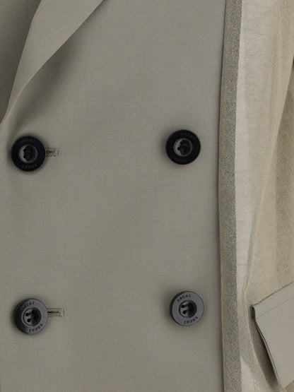 SACAI 3 semi-transparent  blazer jacket
