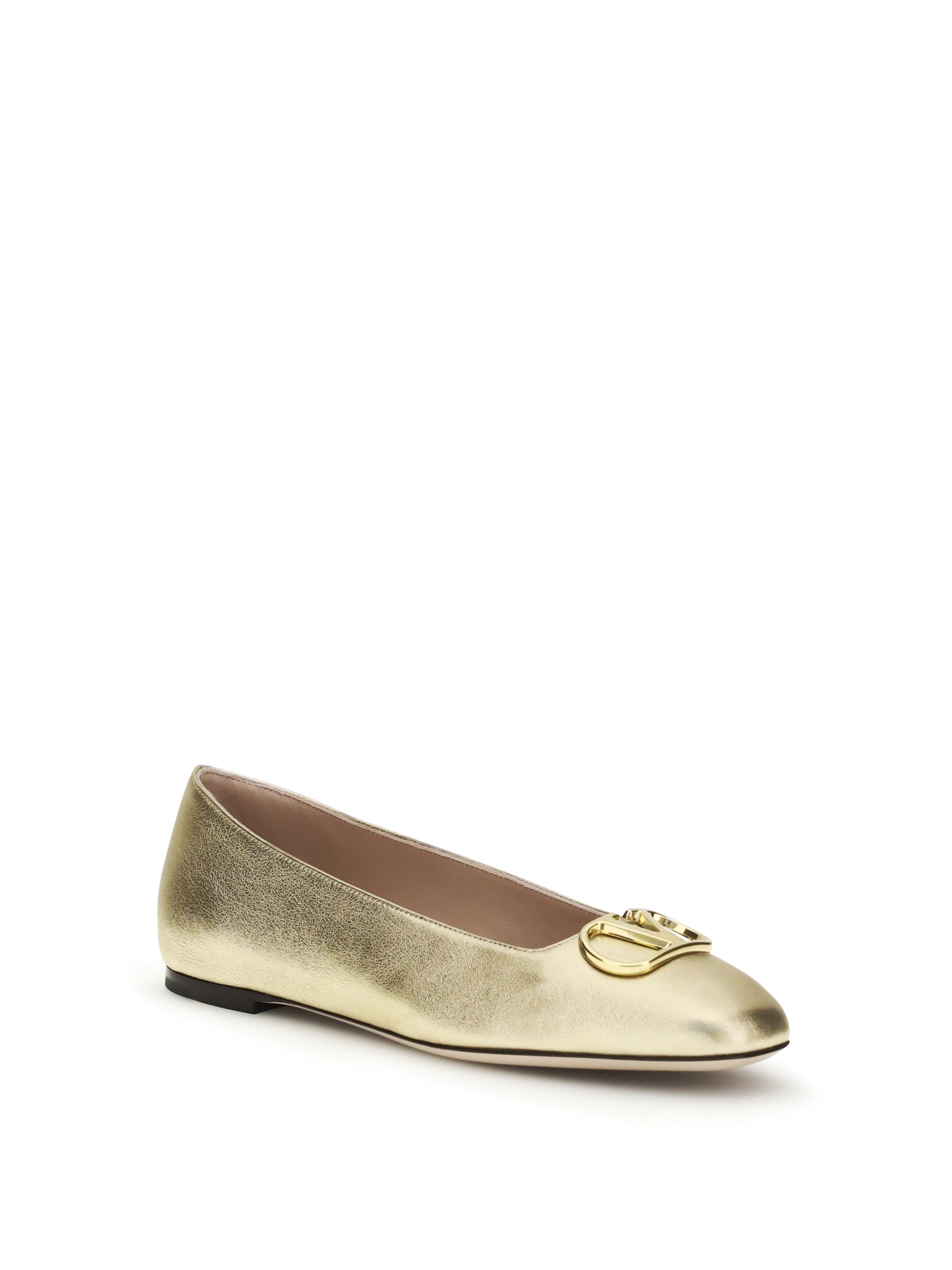 vlogo signature laminated leather ballerinas