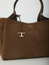 medium suede leather bag