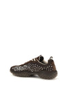 suede and technical fabric sneakers with crystals