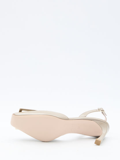 ROGER VIVIER 35 trompette metal slingback pumps 