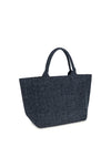 medium denim tote bag with bear