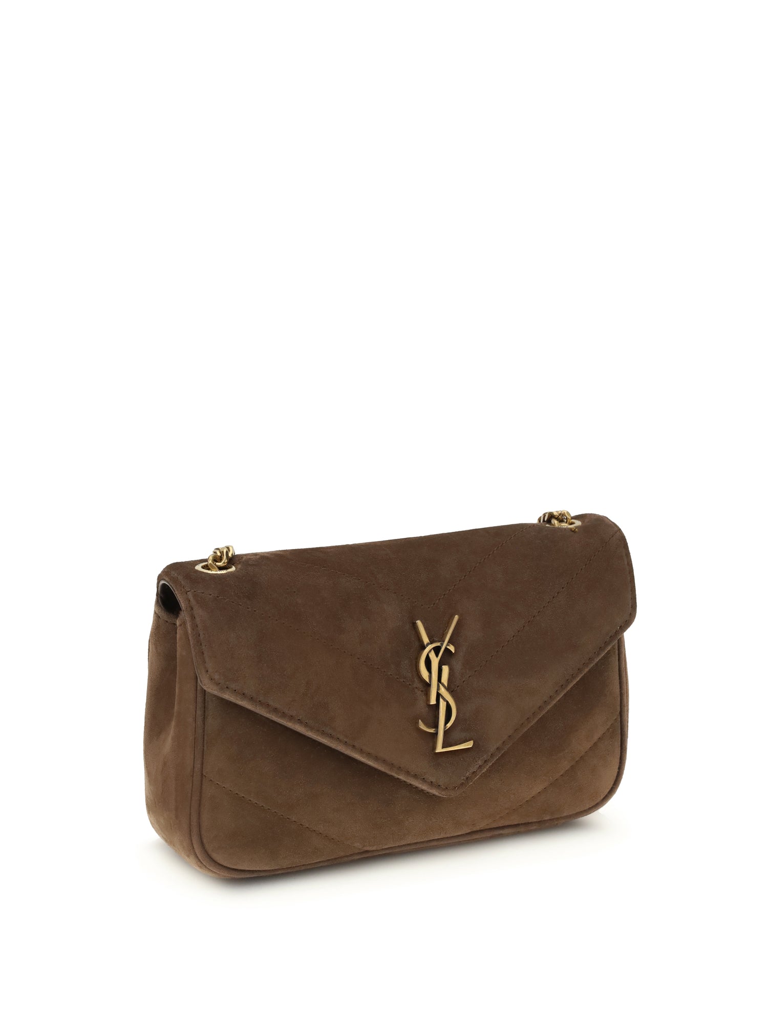 SAINT LAURENT OS loulou mini suede shoulder bag