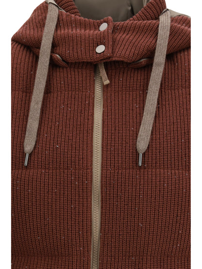 BRUNELLO CUCINELLI 42 hooded down vest