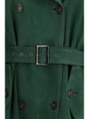 vintage effect suede double breasted trench coat