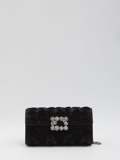 ROGER VIVIER OS envelope flap flower buckle clutch