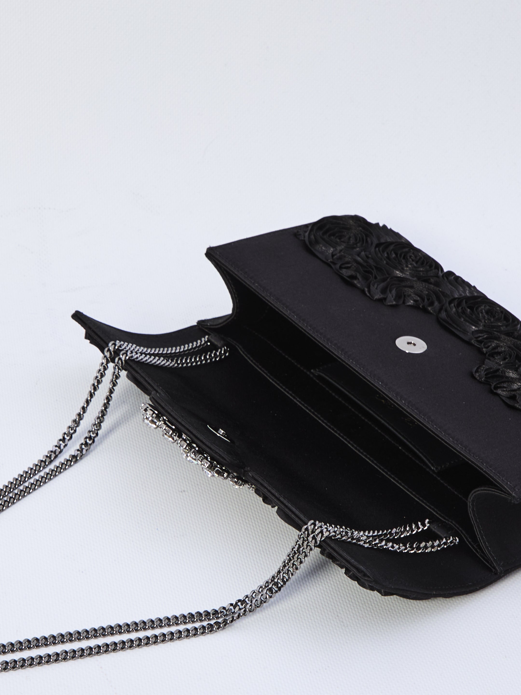 ROGER VIVIER OS envelope flap flower buckle clutch