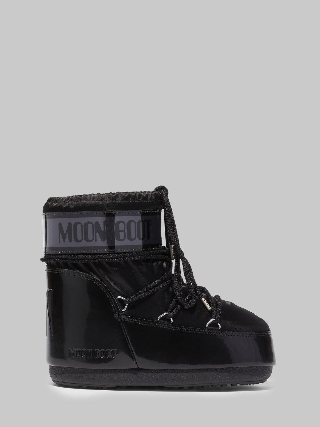 MOON BOOT 36-38 black satin icon low glance boots