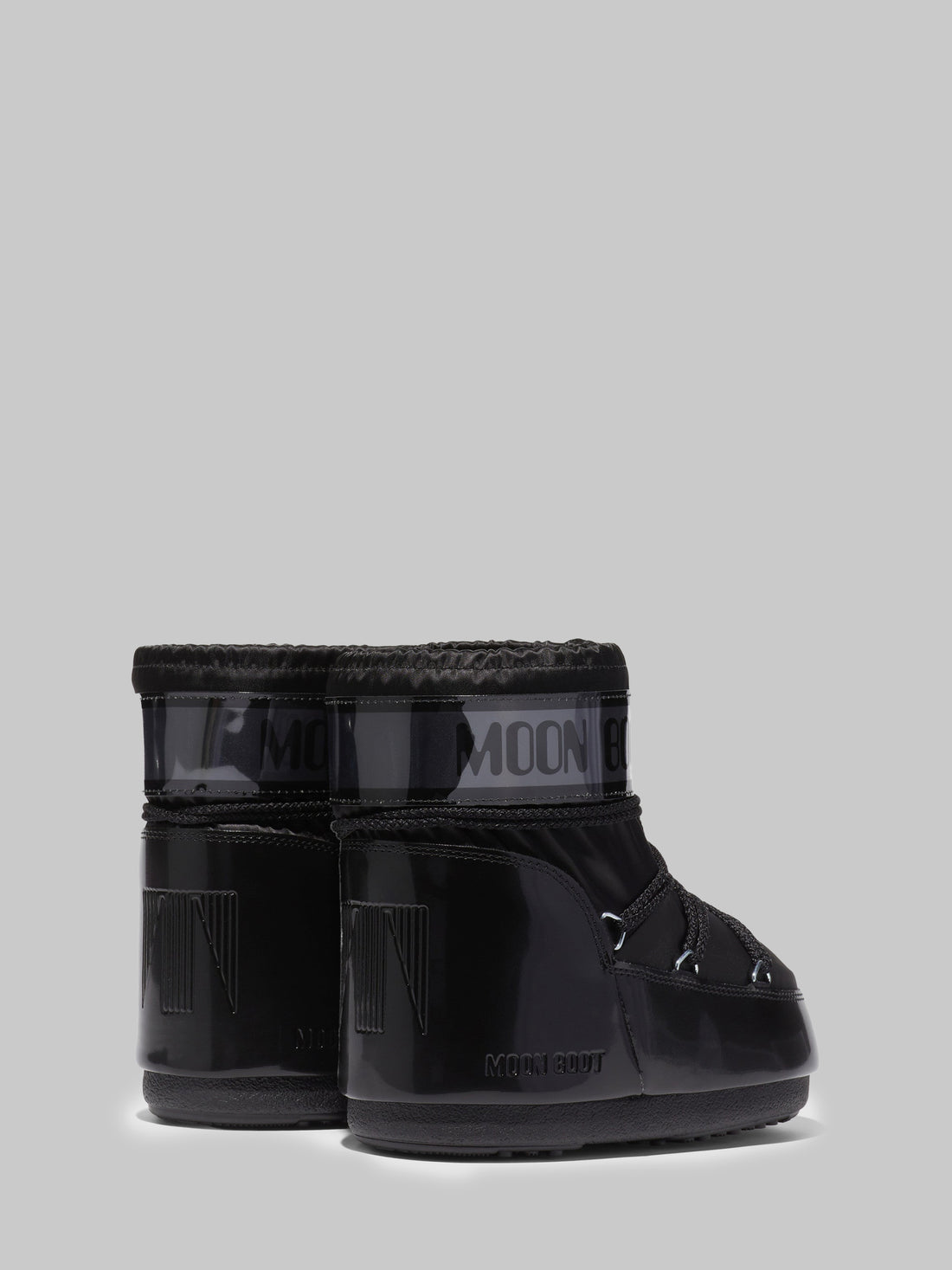 MOON BOOT 36-38 black satin icon low glance boots