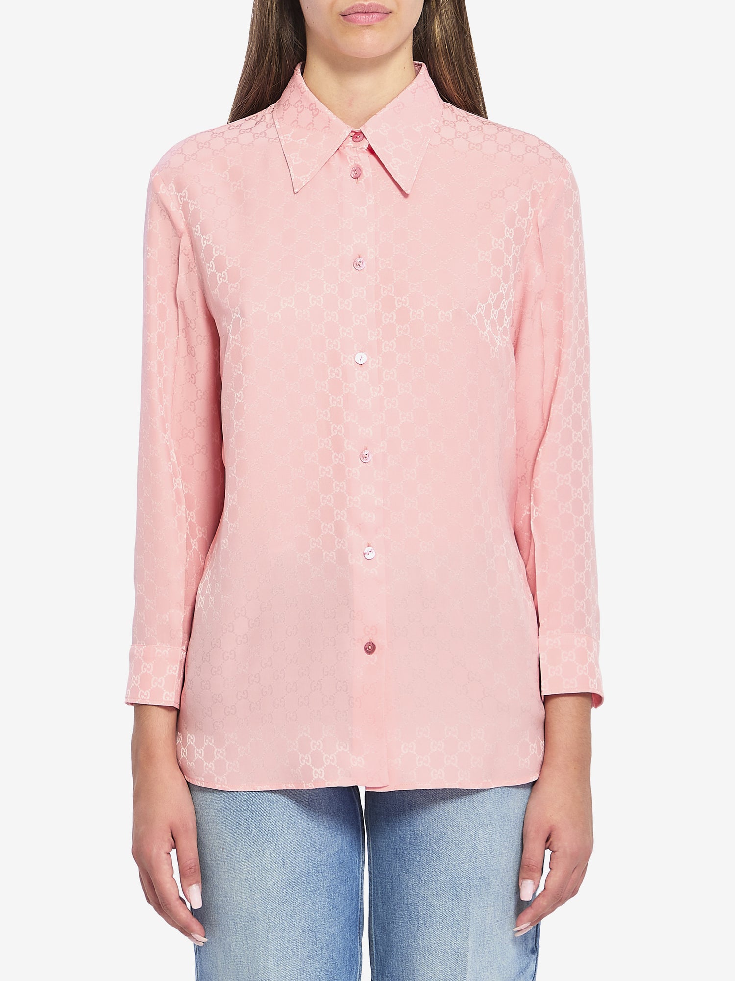 GUCCI 42 gg jacquard silk shirt