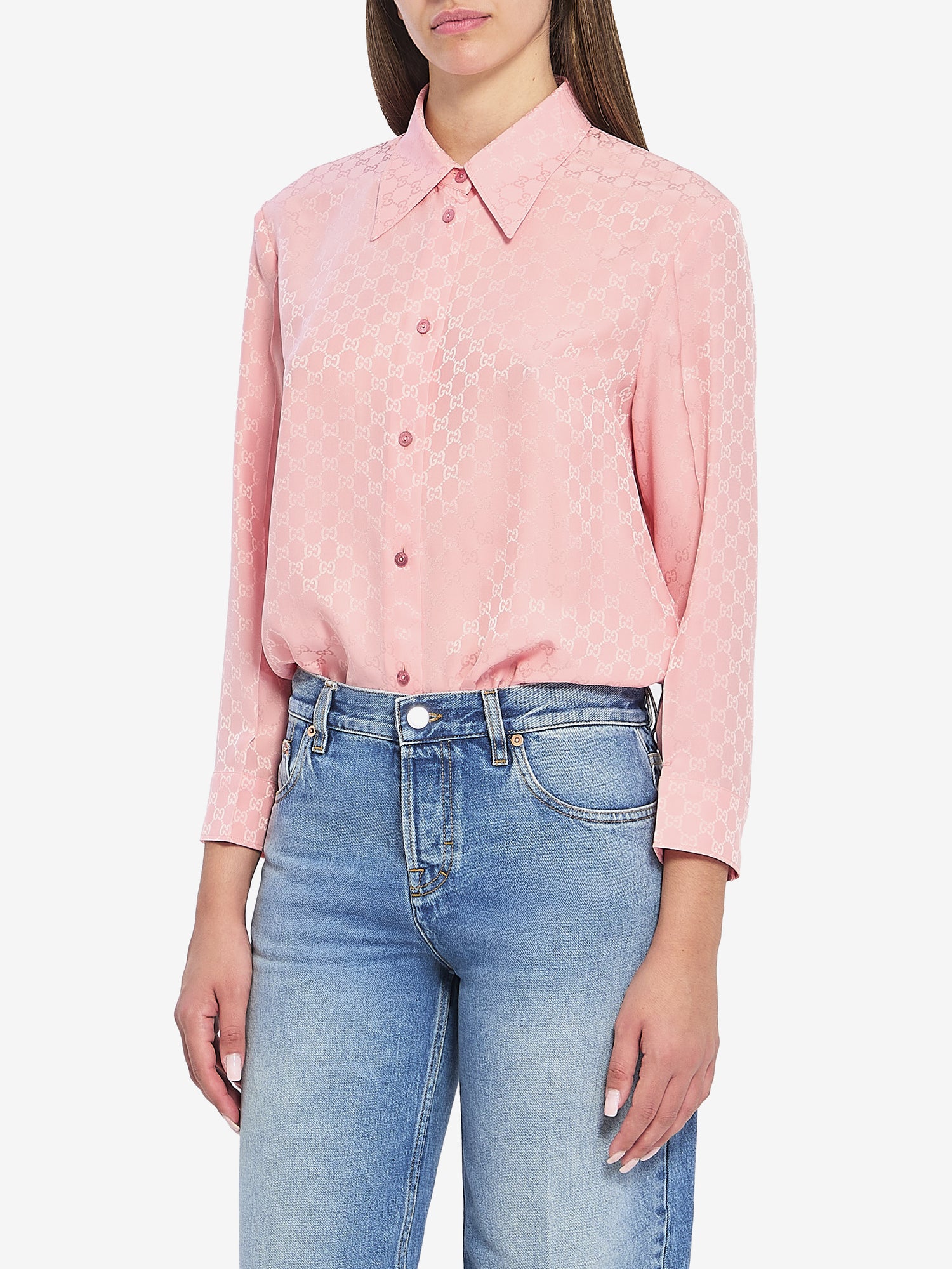 GUCCI 42 gg jacquard silk shirt