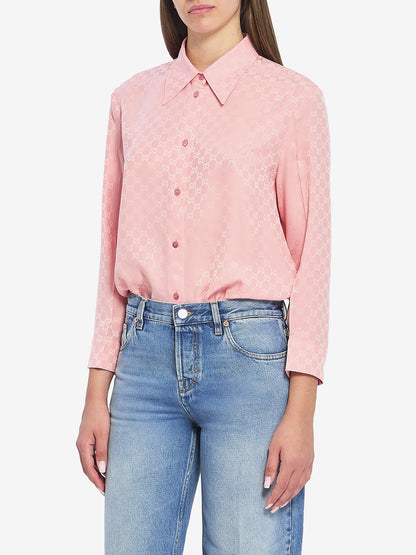 GUCCI 42 gg jacquard silk shirt